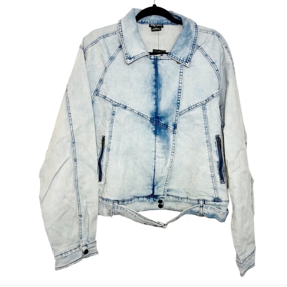 City Chic Retro Cropped Denim Jean Jacket Plus Size 16